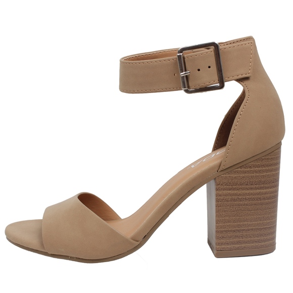 Shoes - Size 10 Sand Open Toe Ankle Strap Block Heel Sanda